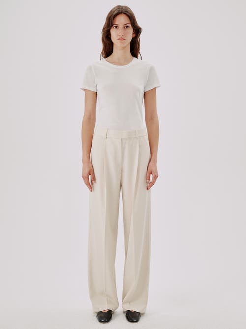 Another Tomorrow Relaxed Wide Leg Pant In Parchment