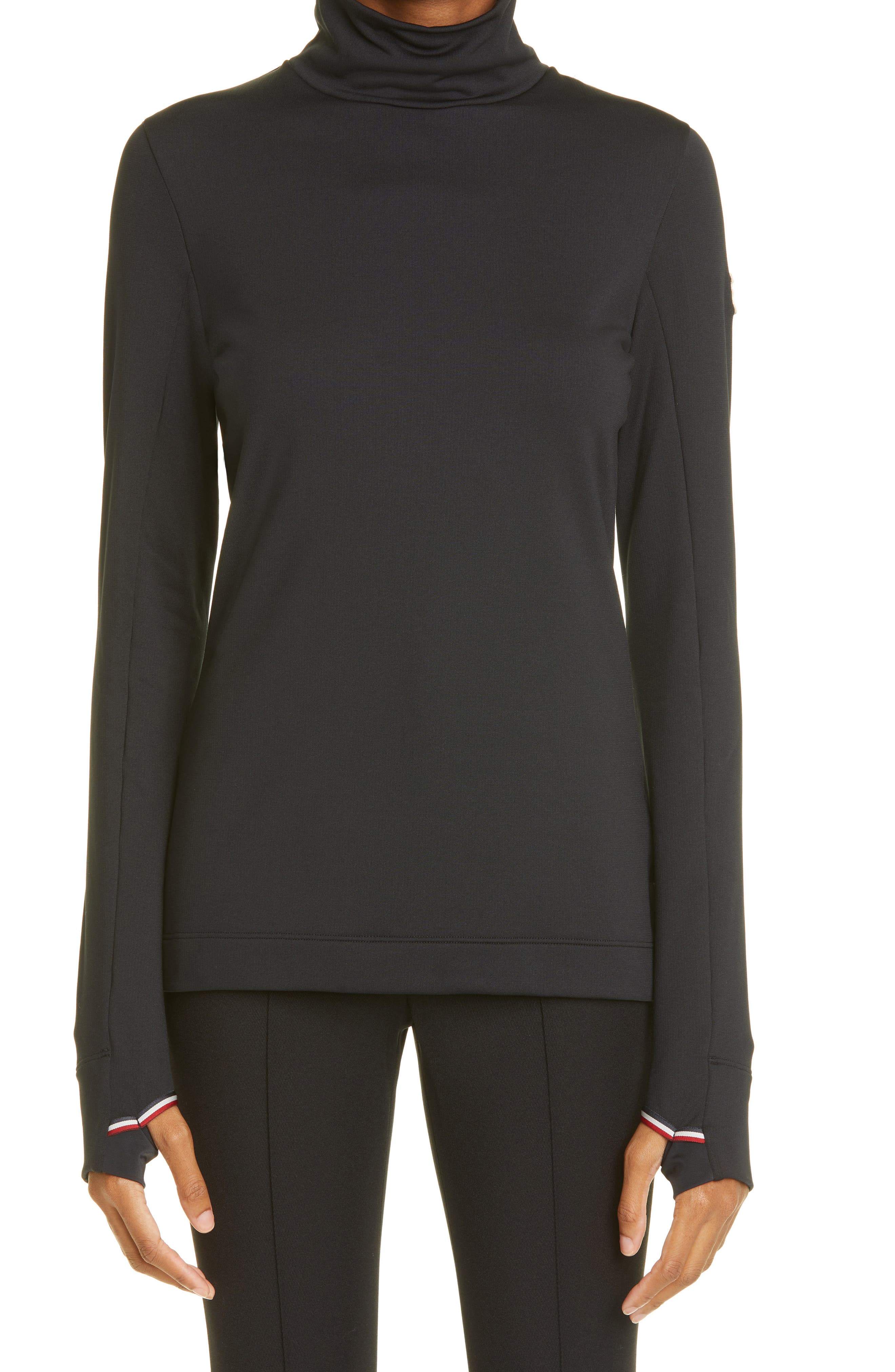 Moncler Grenoble Polartec Base Layer Turtleneck Top in Black