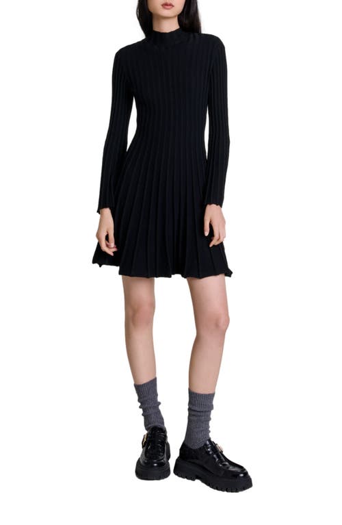 Maje Short Knit Dress In Black
