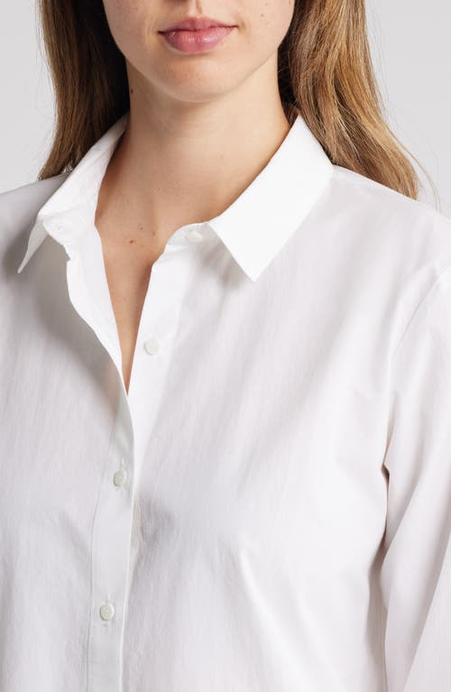Eileen Fisher Classic Collar Easy Organic Cotton Button-up Shirt In White