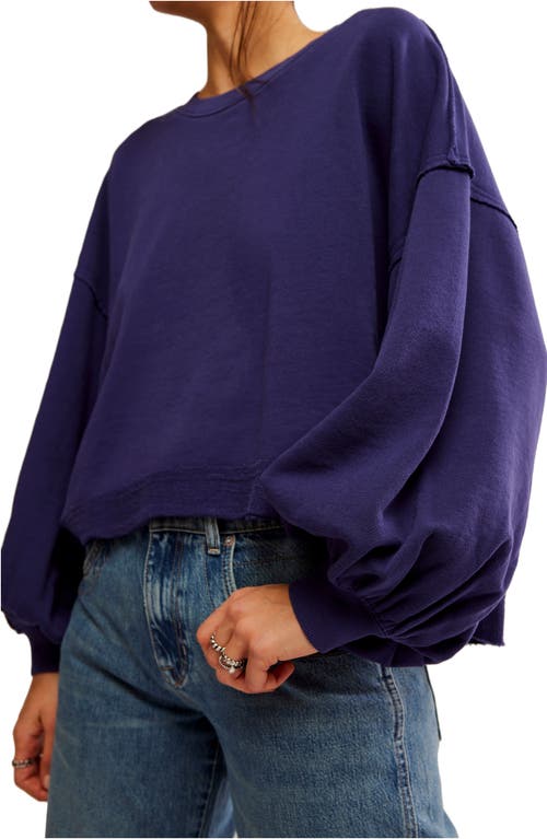 Shop Free People Trish Balloon Sleeve Sweatshirt In Eclipse