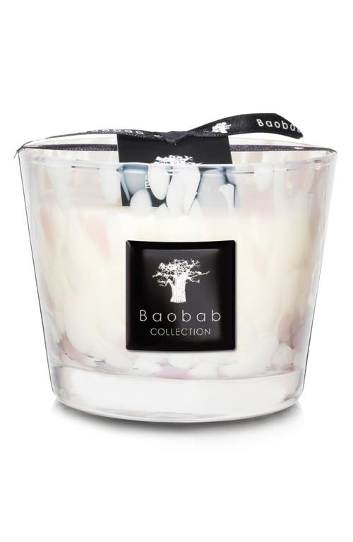 Baobab Collection White Pearls Candle In Pink/white