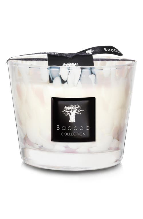 Shop Baobab Collection White Pearls Candle In Pink/white