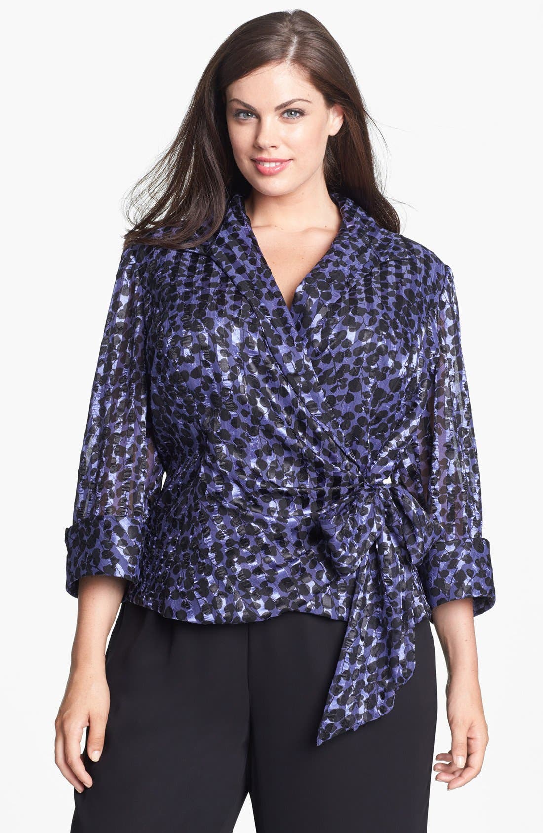Alex Evenings Print Wrap Blouse (Plus Size) Nordstrom
