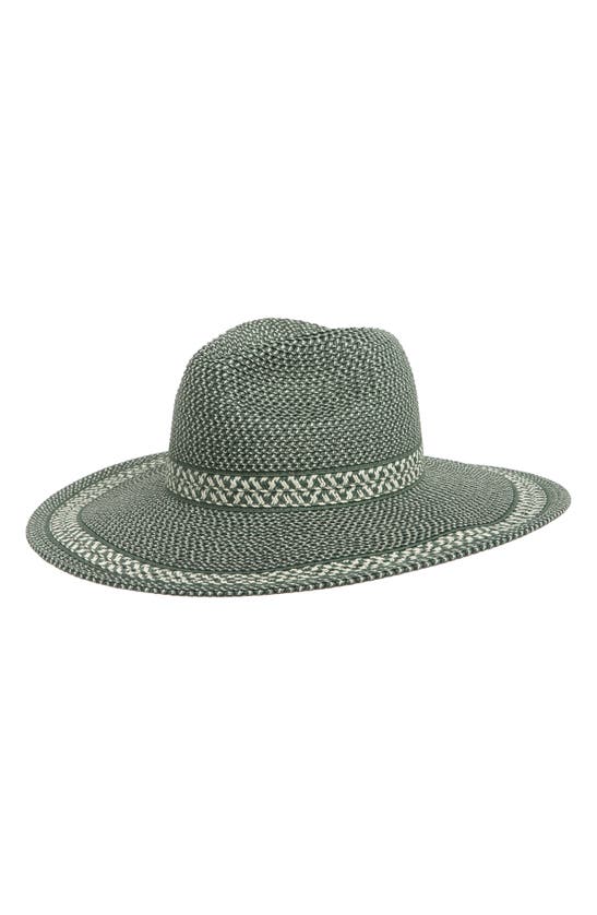 Shop Nine West Mixed Texture Fedora Hat In Green