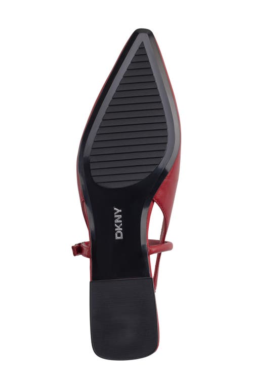 Dkny Cairo Slingback Pointed Toe Mary Jane Flat In Ruby Red
