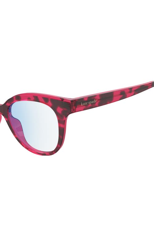 Kate Spade New York Everlee 50mm Blue Light Blocking Reading Glasses In Havana Plum/demo Lens