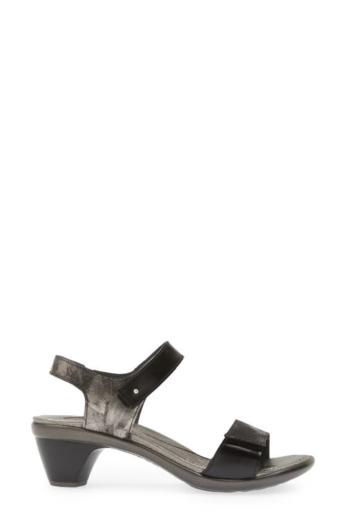 Shop Naot Extant Sandal In Metallic Onyx/black Madras