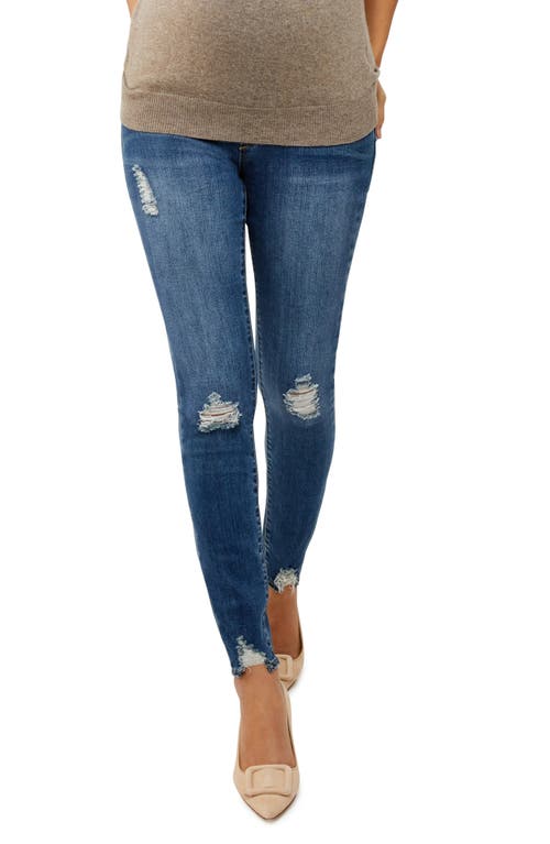 Sarah Maternity Skinny Ankle Jeans in Crystal