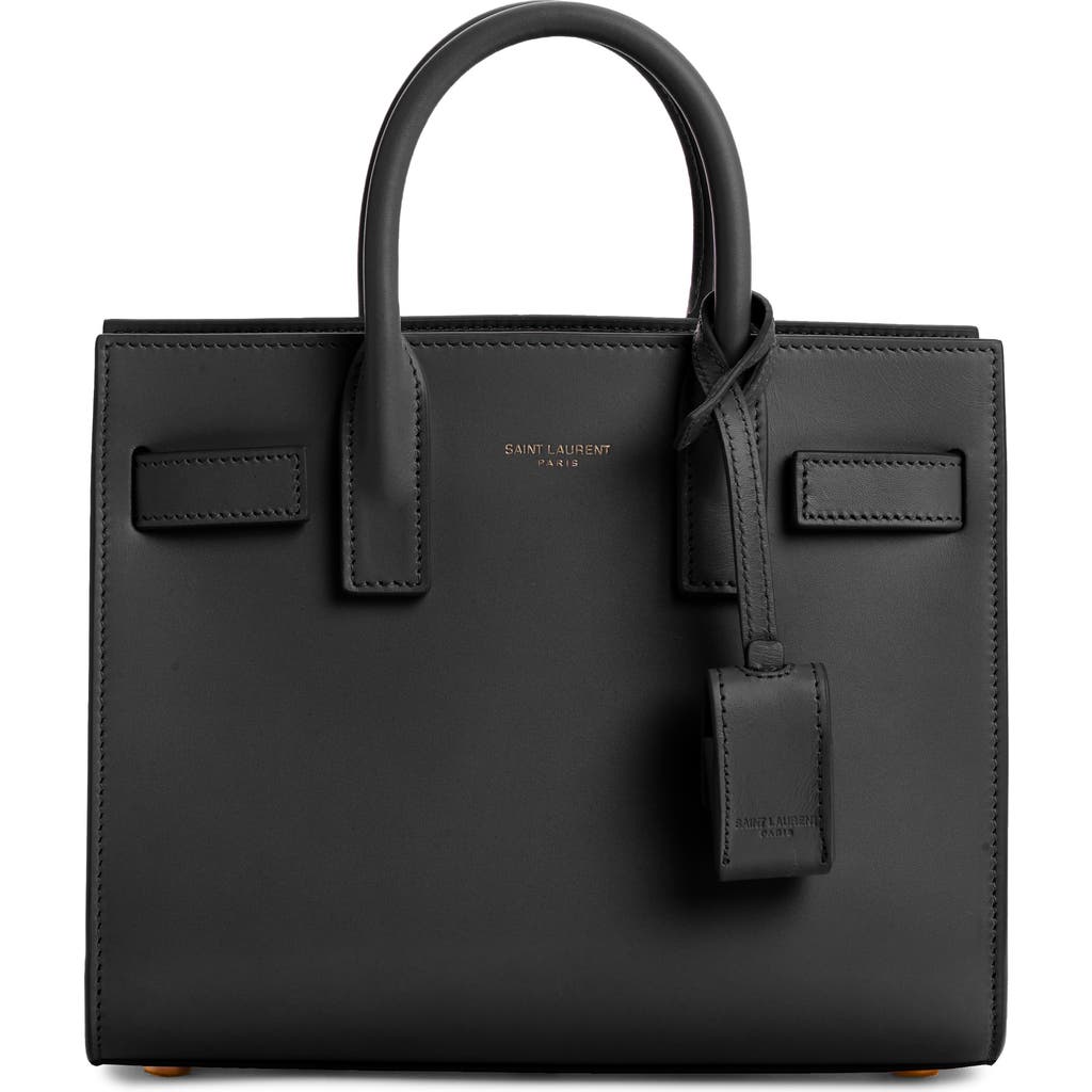Saint Laurent Sac De Jour Nano Top-handle Bag In Smooth Leather In Nero/nero