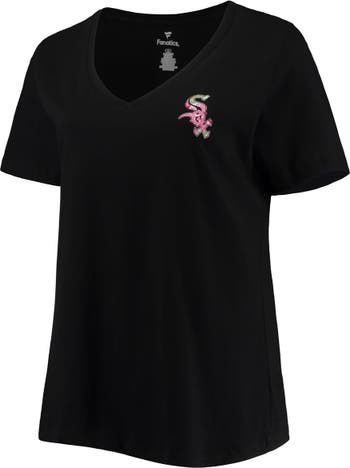 PROFILE Women's Black Chicago White Sox Plus Size #1 Mom 2-Hit V-Neck T- Shirt