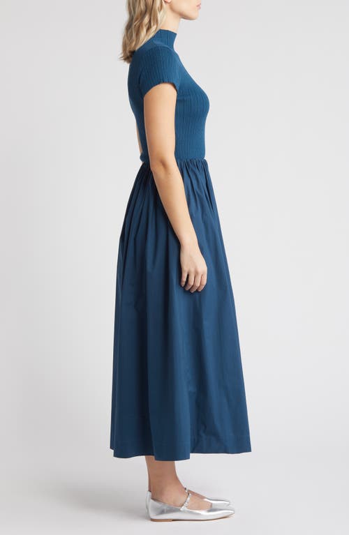 Shop En Saison Lafayette Mixed Media Maxi Dress In Teal