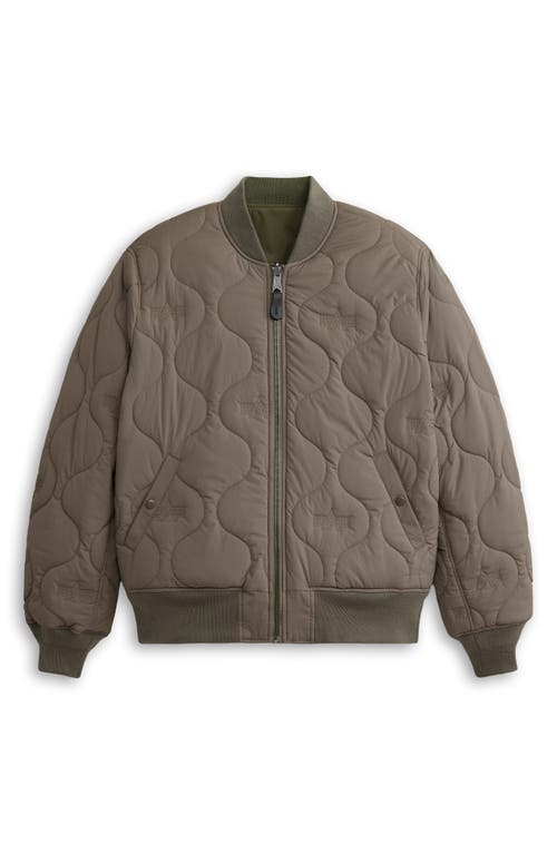 Shop Alpha Industries Reversible Onion Quilted Bomber Jacket In Green