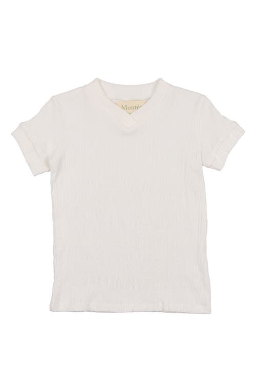 Manière Kids' V-Neck Stretch Cotton Gauze T-Shirt in White at Nordstrom, Size 2T