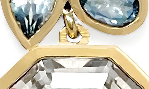 Leslie Paige Cluster Drop Earrings In Yellow Gold/topaz