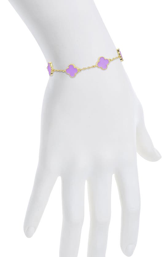 Shop Lily Nily Kids' Clover Bracelet In Purple