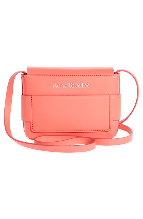 Shop Acne Studios Musubi Leather Crossbody Wallet In Electric Pink