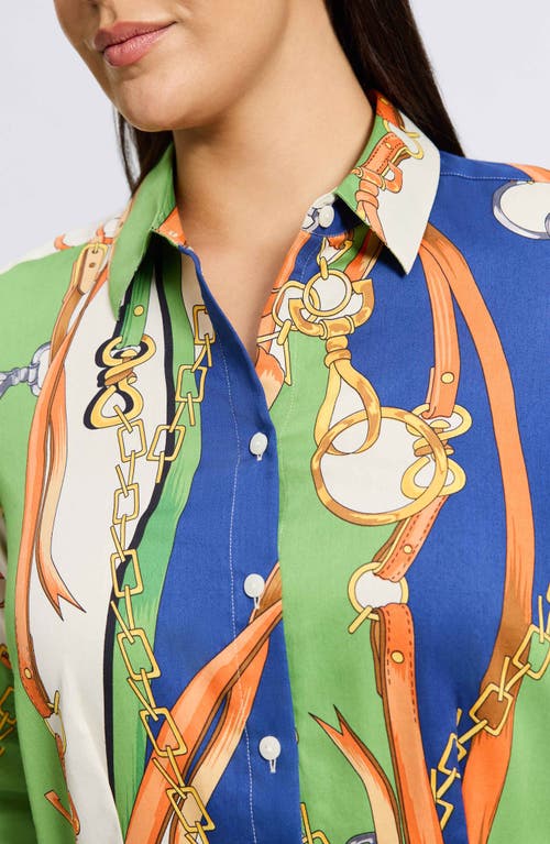FOXCROFT FOXCROFT JUNE STATUS CHAIN COTTON BUTTON-UP SHIRT