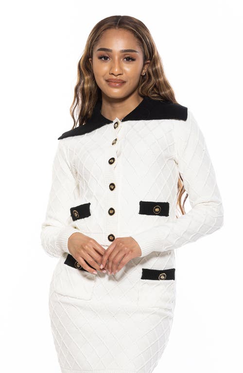 Alexia Admor Pattern Cardigan In Ivory