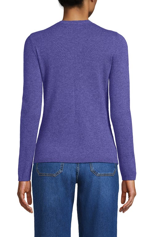 Lands' End Cashmere Cardigan Sweater In Rich Periwinkle Heather