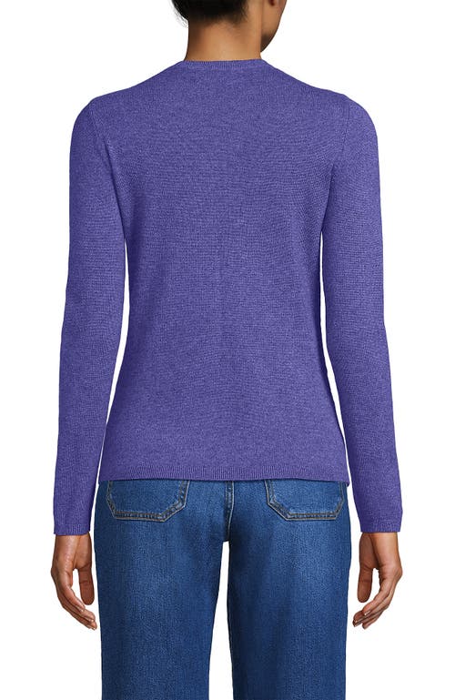 Shop Lands' End Cashmere Cardigan Sweater In Rich Periwinkle Heather