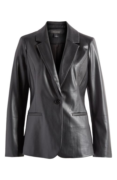 halogen(r) Faux Leather Blazer in Rich Black