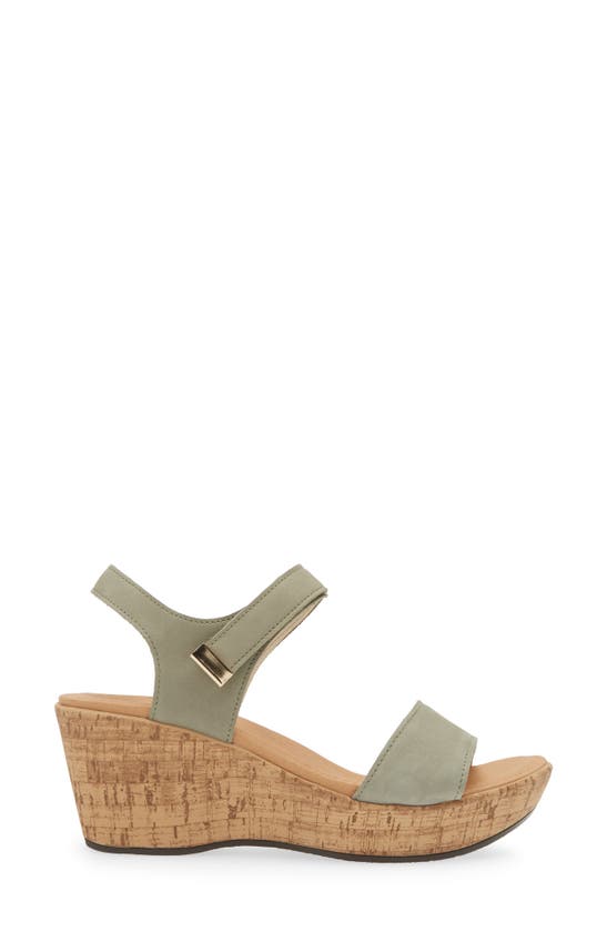 Naot Summer Platform Wedge Sandal In Sage Nubuck