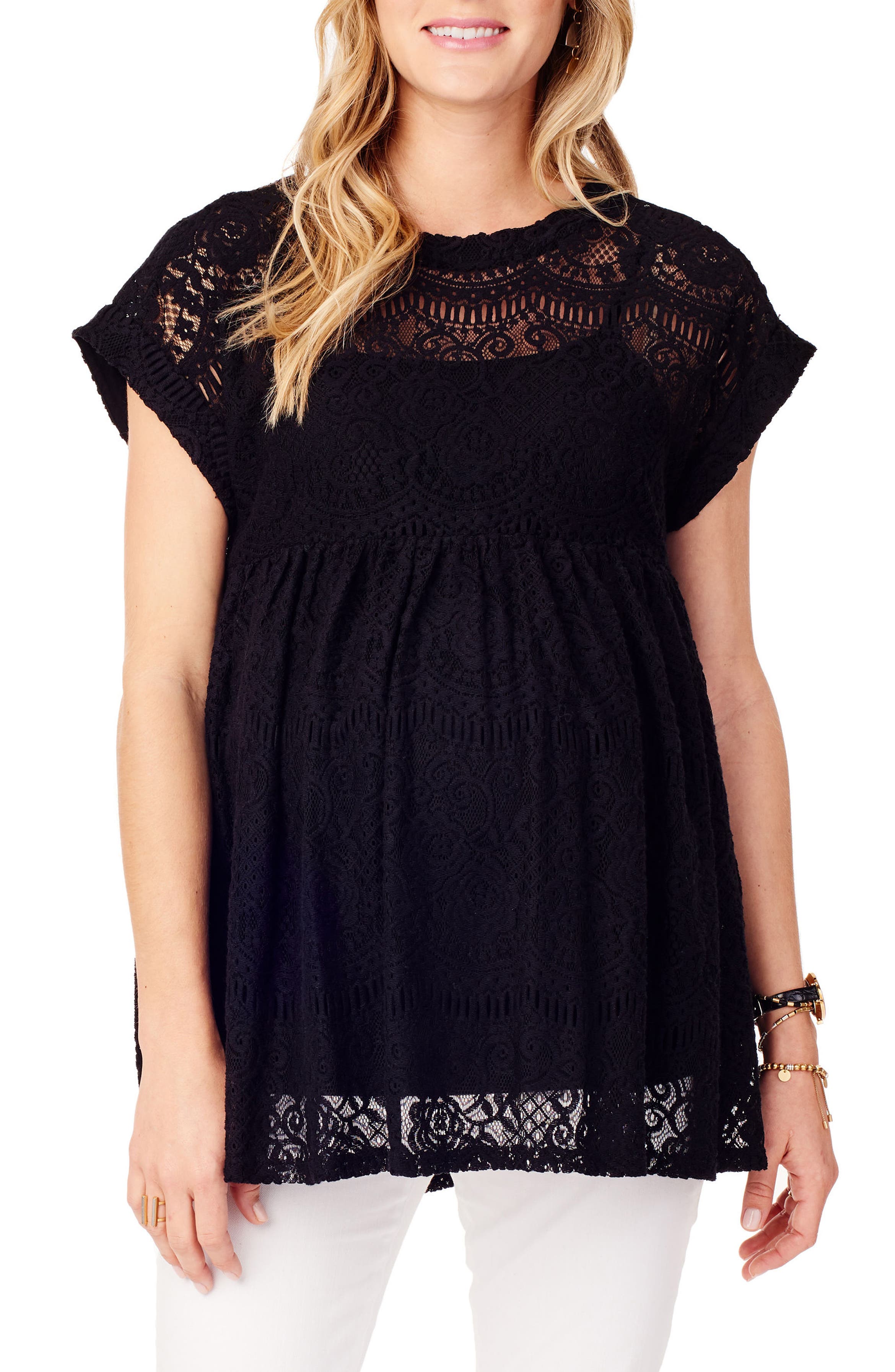 Ingrid & Isabel® Lace Maternity Swing Top | Nordstrom