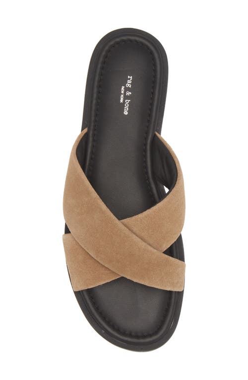 Shop Rag & Bone Geo Cross Strap Slide Sandal In Camel Suede