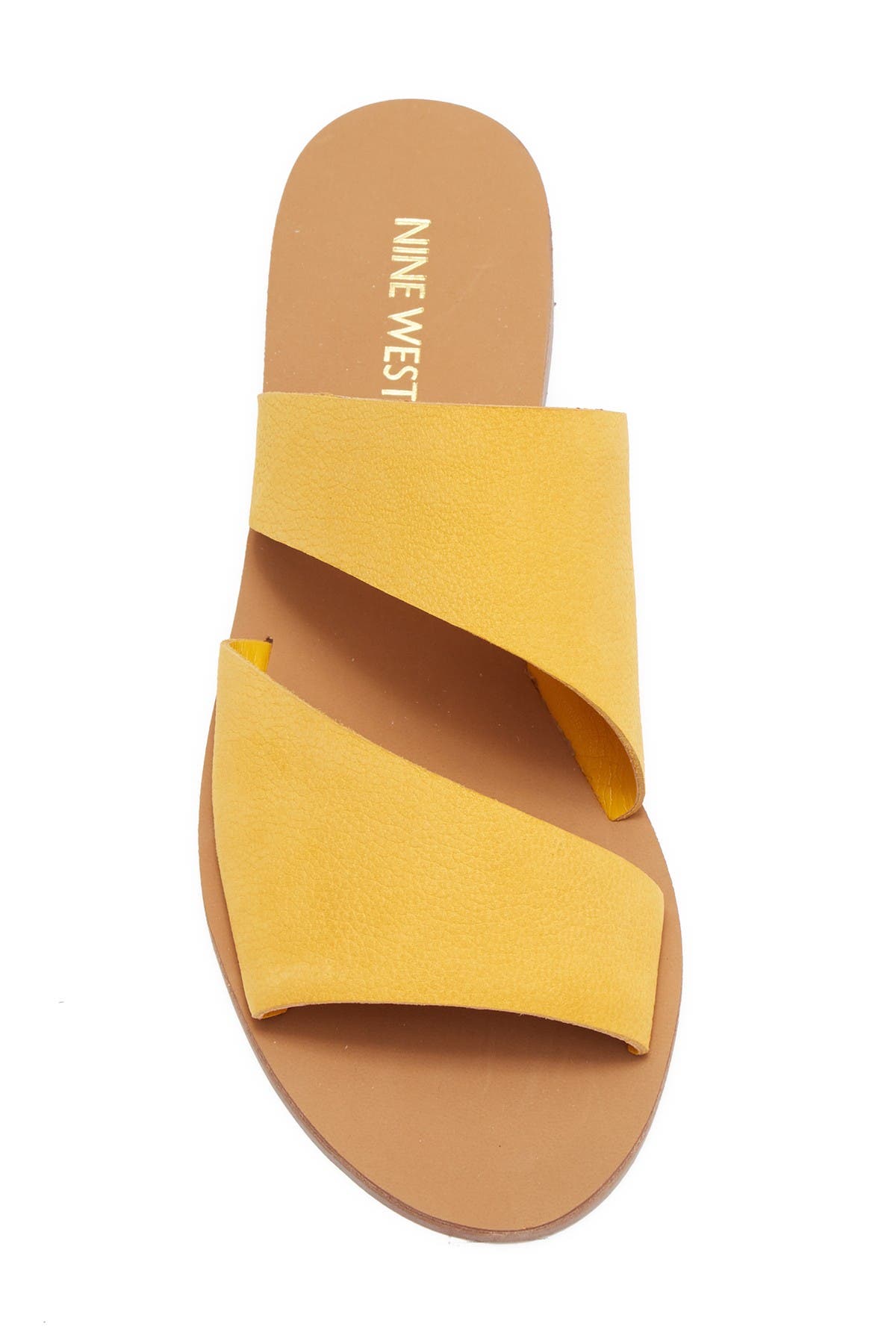 nine west em down leather slide sandal