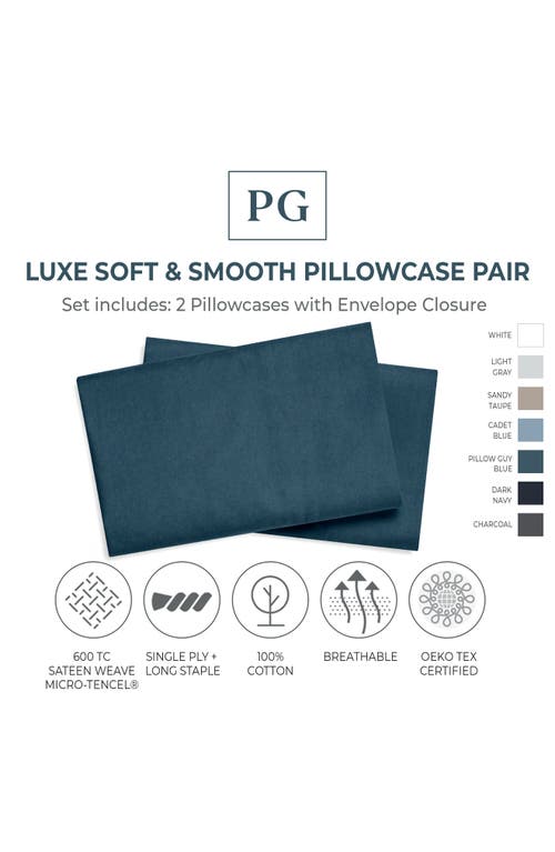 Pillow Guy Set Of 2 Luxe Soft 'n Smooth Tencel® Lyocell Pillowcases In Pg Blue