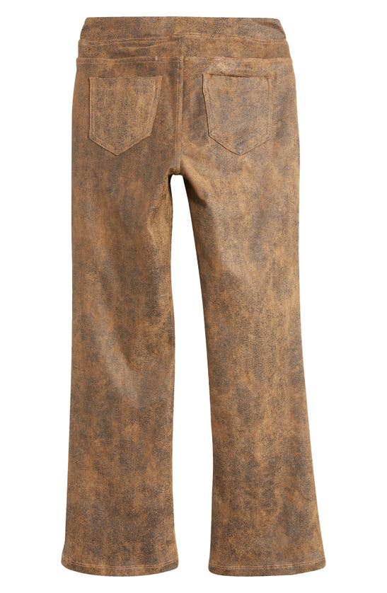 Shop Tractr Kids' Pull-on Crop Flare Pants In Brown