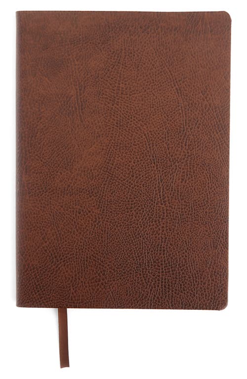 Personalized Leather Journal in Brown- Silver Foil