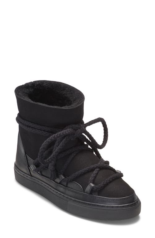 Classic Genuine Shearling Lined Sneaker Bootie in Black