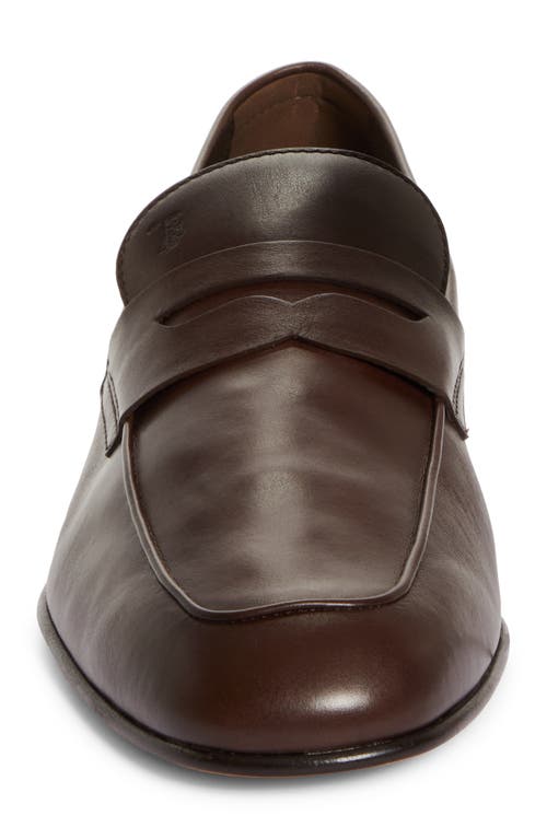 Shop Tod's Deconstructed Penny Loafer In Cioccolato