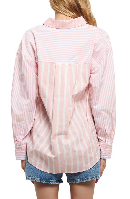 English Factory Mixed Stripe Shirt In Pink Stripes