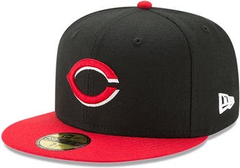New Era Cincinnati Reds 59FIFTY Authentic Collection Hat Black/Red 7 1/8