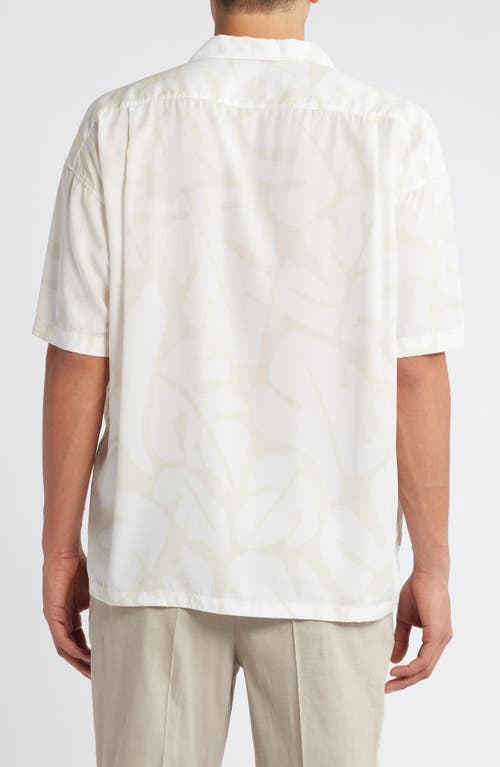 Shop Hugo Boss Boss Drew Relaxed Fit Lyocell Camp Shirt In Open White