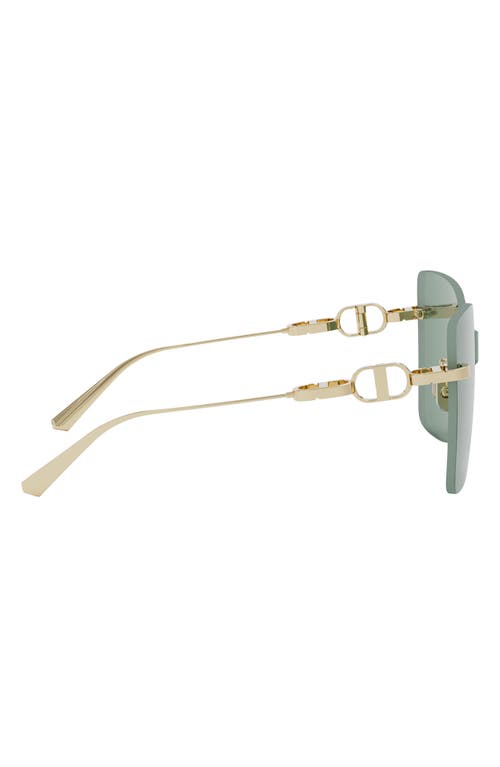 Shop Dior Cd Chain M1u Mask Sunglasses In Shiny Gold Dh/green