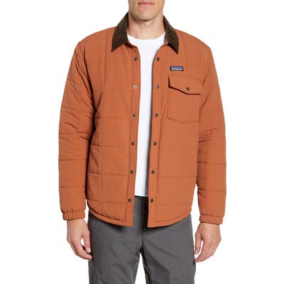 Patagonia Isthmus Wind Resistant Water Repellent Quilted Shirt Jacket, Brown