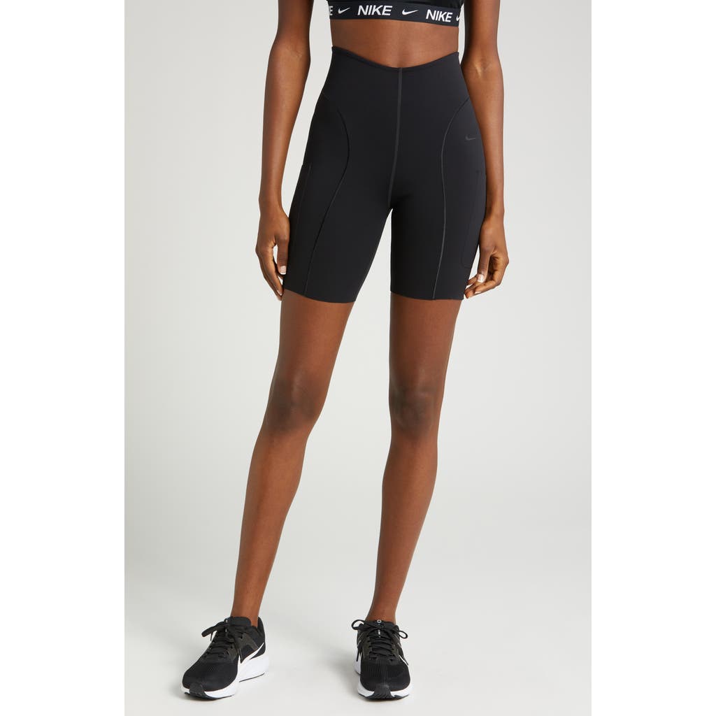 Nike 7-inch Dri-fit High Waist Shorts In Black/clear