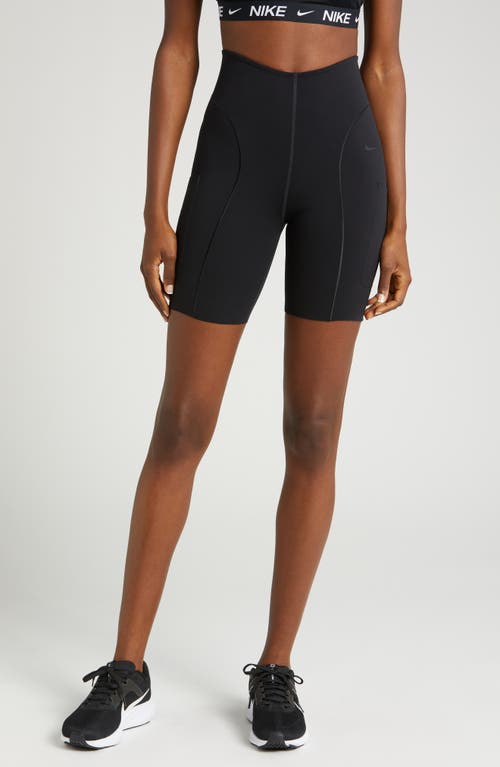 Shop Nike 7-inch Dri-fit High Waist Shorts In Black/clear