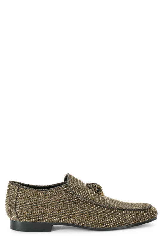Kurt Geiger London Mens Dark Brown Hugh Eagle-embellished Herringbone Woven Loafers In Dark Brown