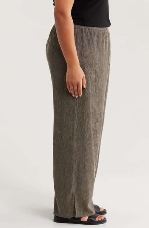 Shop Eileen Fisher Crinkled Ankle Wide Leg Pants In Taupe