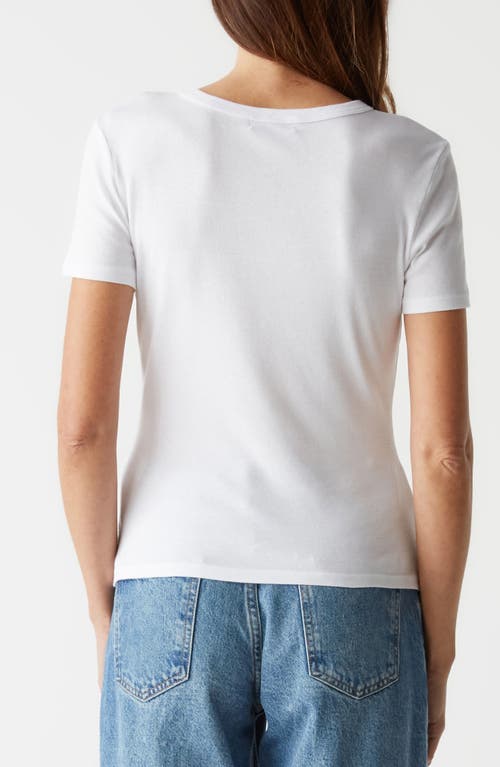 Shop Michael Stars Mady Crew Neck T-shirt In White