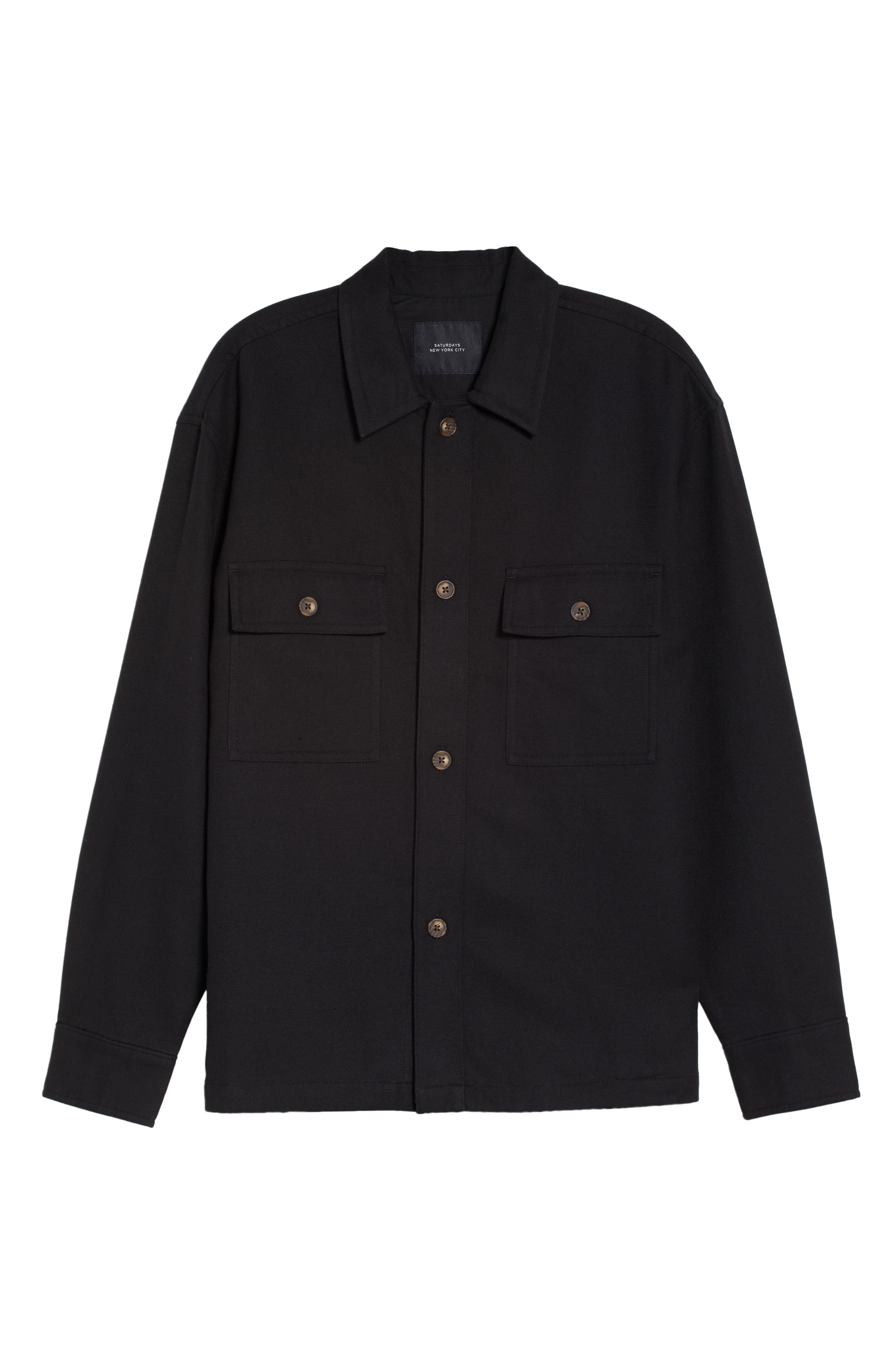 lennon washed black shirt jacket