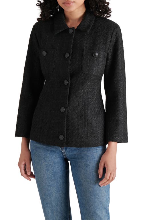 Shop Steve Madden Eponine Tweed Blazer In Black