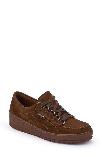 Mephisto Lady Low Top Sneaker In Brown Suede