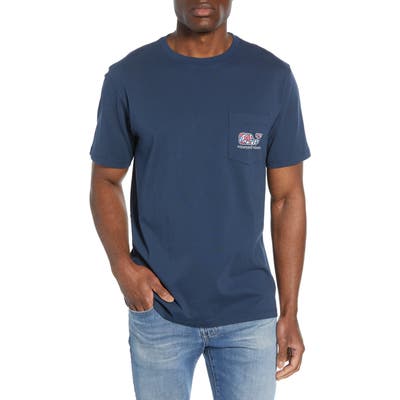 Vineyard Vines Camo Utility Vehicle Pocket T-Shirt, Blue