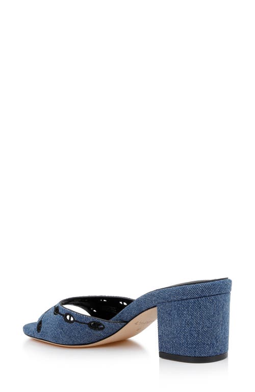 Shop L Agence L'agence Camille Ii Block Heel Sandal In Dark Denim